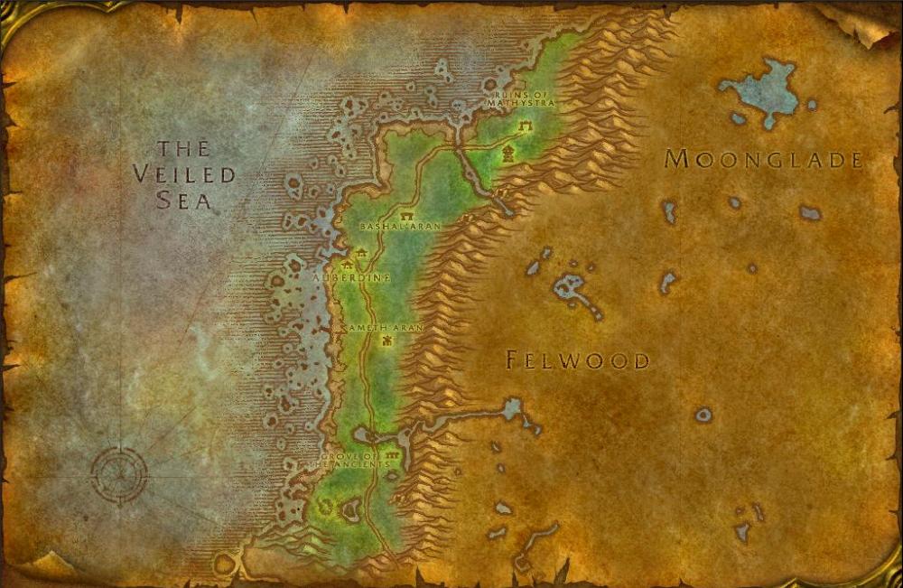 Map of Darkshore